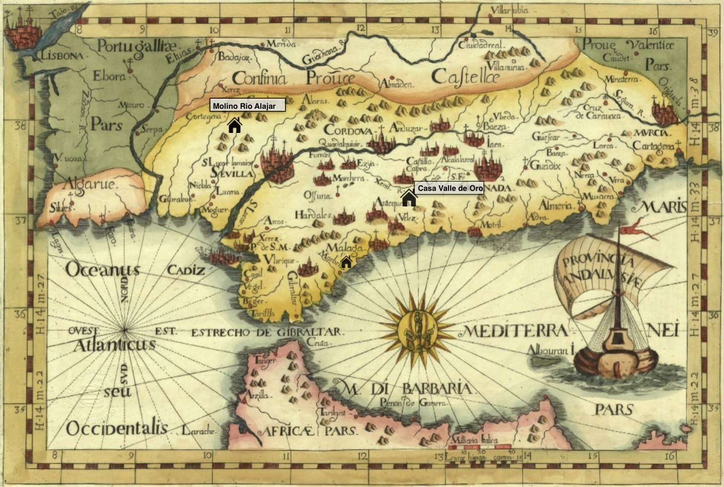 Casa Valle de Oro ligt centraal om Andalusië te bezoeken